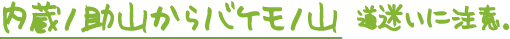 内蔵ノ助山　バケモノ山　東京登山