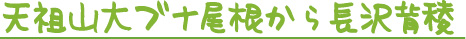 天祖山　大ブナ尾根　東京登山
