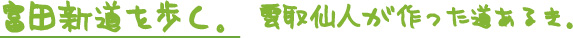 富田新道を歩くのです。